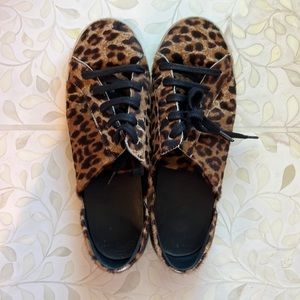 Freda Salvador Leopard Pony Hair EDA D'ORSAY SNEAKER